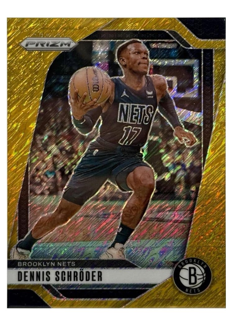 2024-25 Panini Prizm Base Set Dennis Schroder Gold Shimmer FOTL #218 card