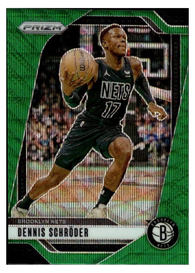 2024-25 Panini Prizm Base Set Dennis Schroder Green Wave #218 card