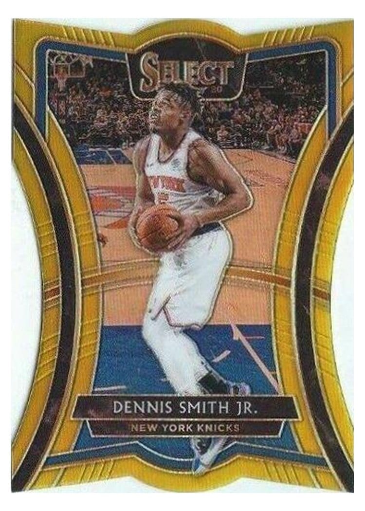 2019-20 Panini Select Base Set Dennis Smith Jr. Die Cut Gold Prizm #166 card