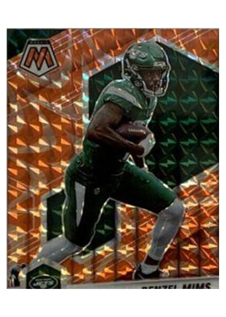 2021 Panini Mosaic Base Set Denzel Mims Reactive Orange Mosaic #158 card