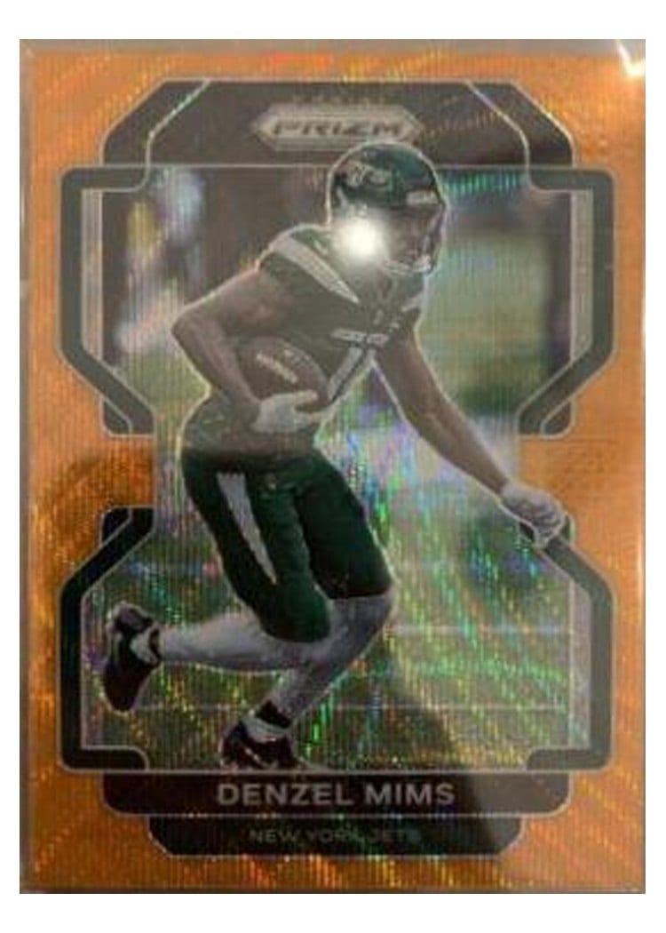 2021 Panini Prizm Base Set Denzel Mims Orange Wave Prizm #85 card