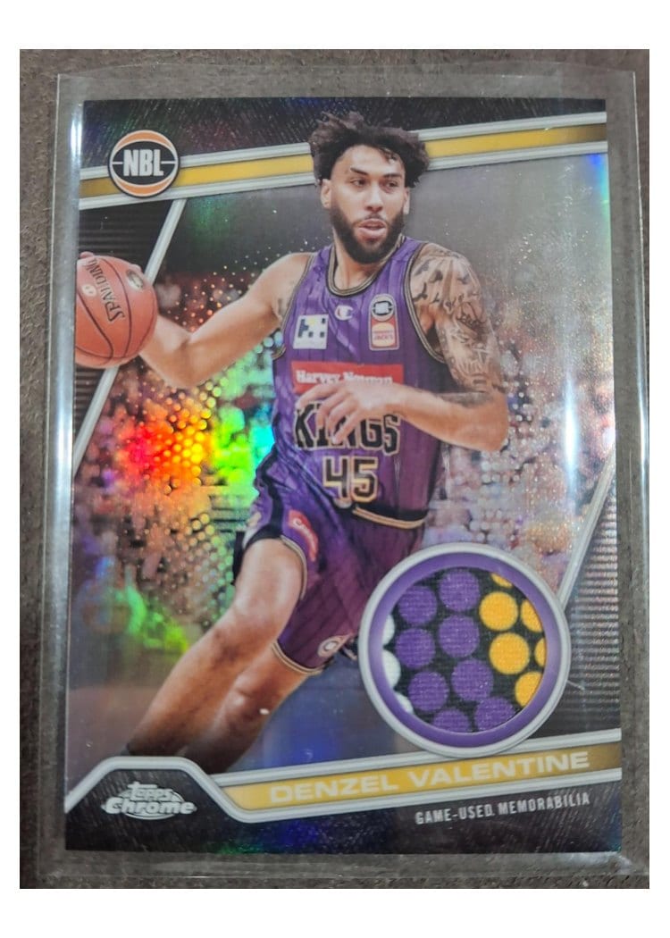2023-24 Topps Chrome NBL NBL Relic Refractor Denzel Valentine #NRR-33 card