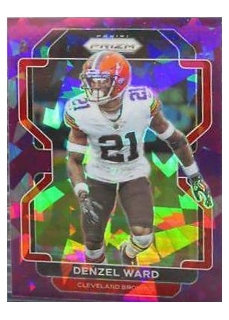 2021 Panini Prizm Base Set Denzel Ward Purple Ice Prizm #267 card