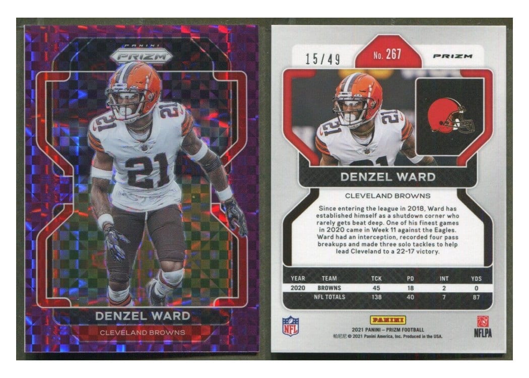 2021 Panini Prizm Base Set Denzel Ward #267 card