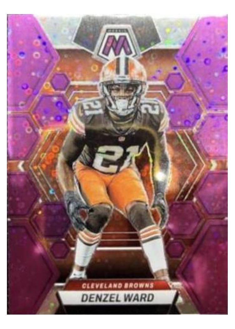 2023 Panini Mosaic Base Set Denzel Ward No Huddle Purple #52 card