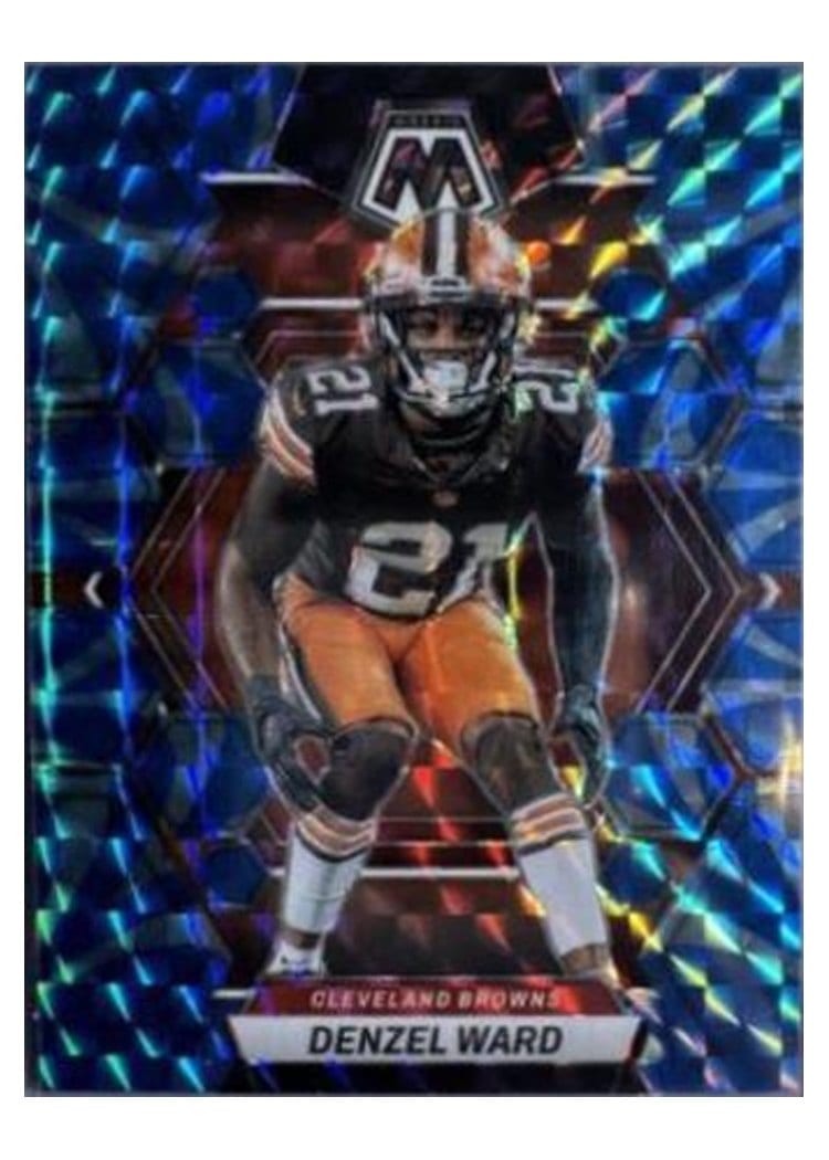 2023 Panini Mosaic Base Set Denzel Ward Reactive Blue #52 card