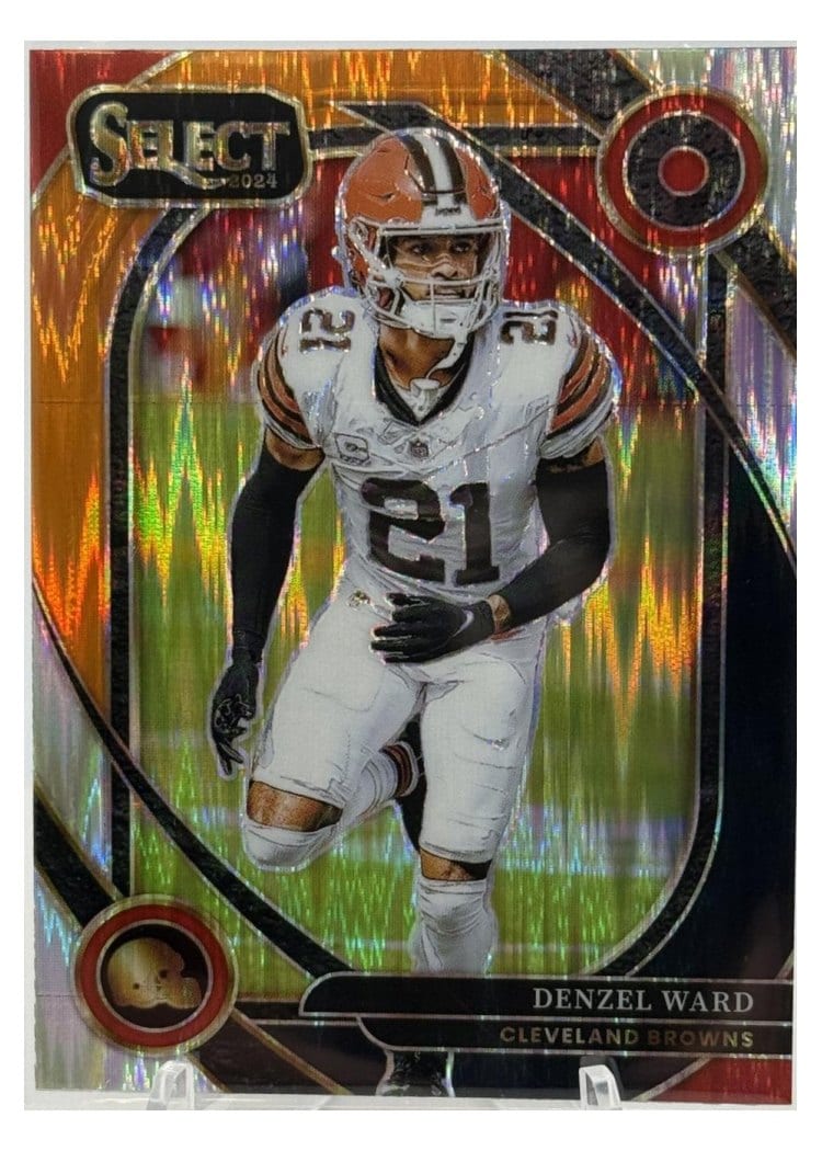 2024 Panini Select Base Set Denzel Ward Black Orange Prizm Shock #248 card