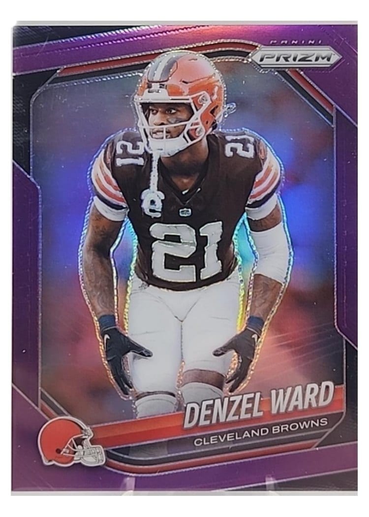 2025 Panini Prizm Base Set Denzel Ward Purple #90 card