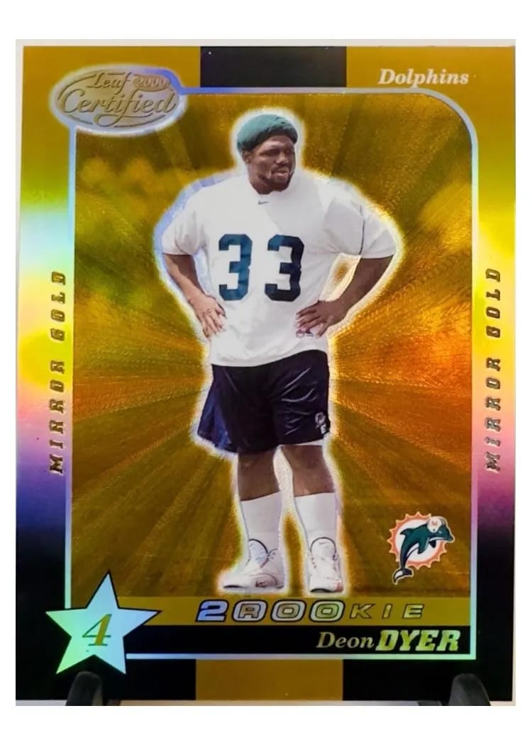 2000 Leaf Certified Deon Dyer 4 Star Mirror Gold #203 card