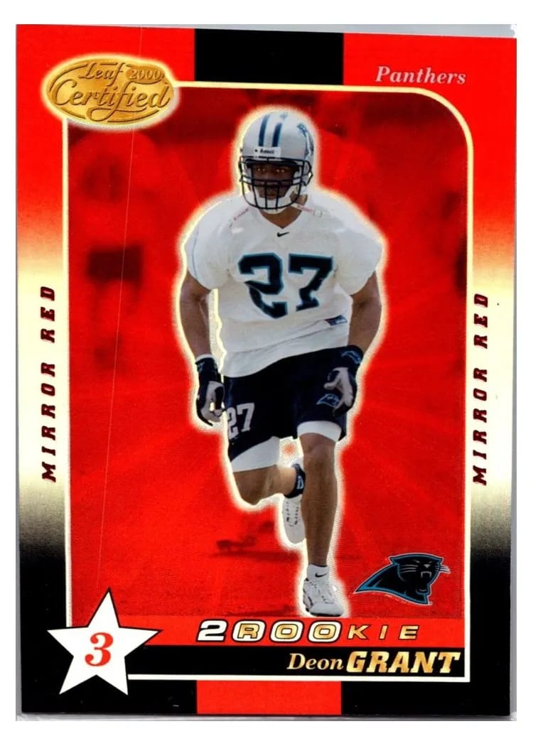 2000 Leaf Certified Deon Grant 3 Star Mirror Red #155 card