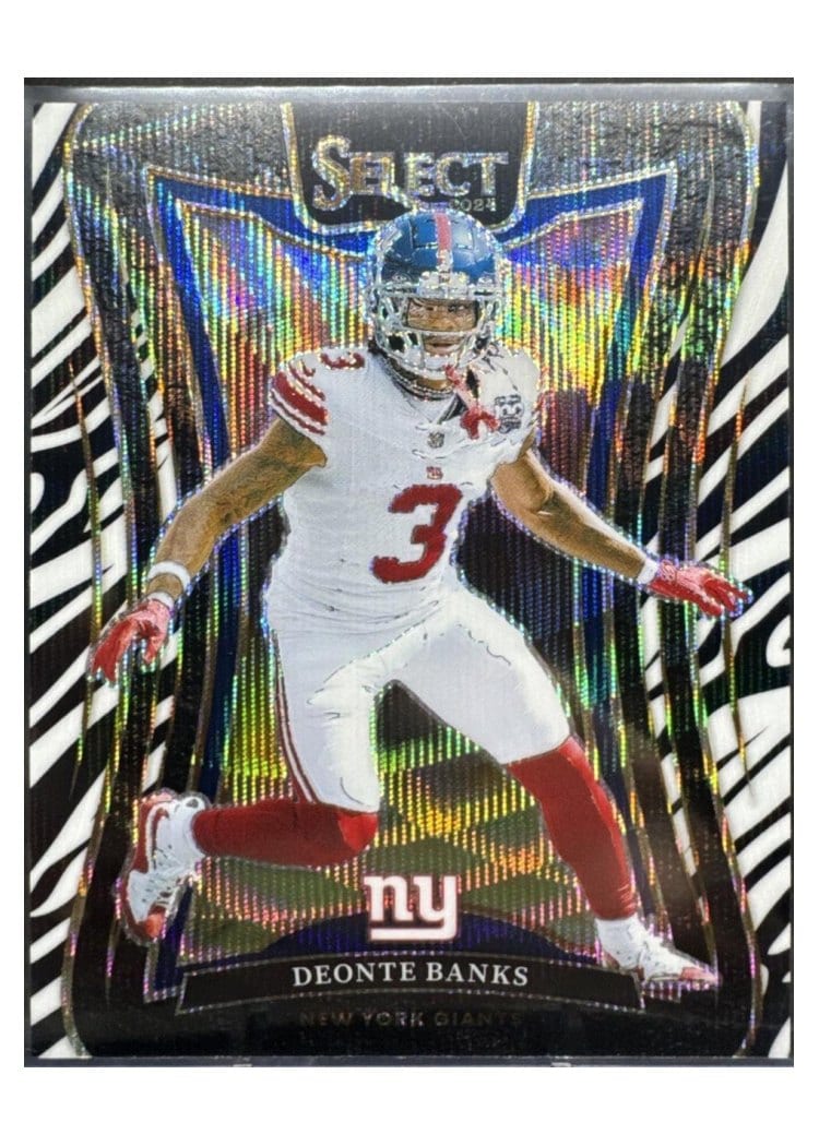 2024 Panini Select Base Set Deonte Banks Zebra Prizm #330 card