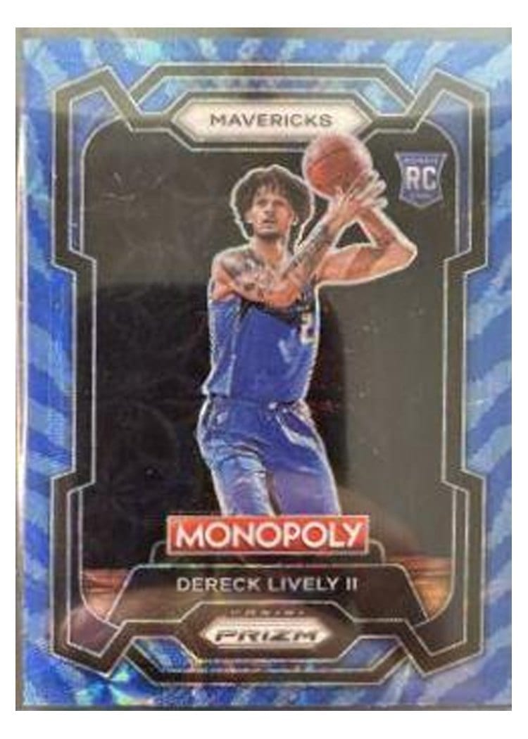 2023-24 Panini Prizm Monopoly Base Set Dereck Lively II Tiger Stripe Boardwalk Blue #24 card