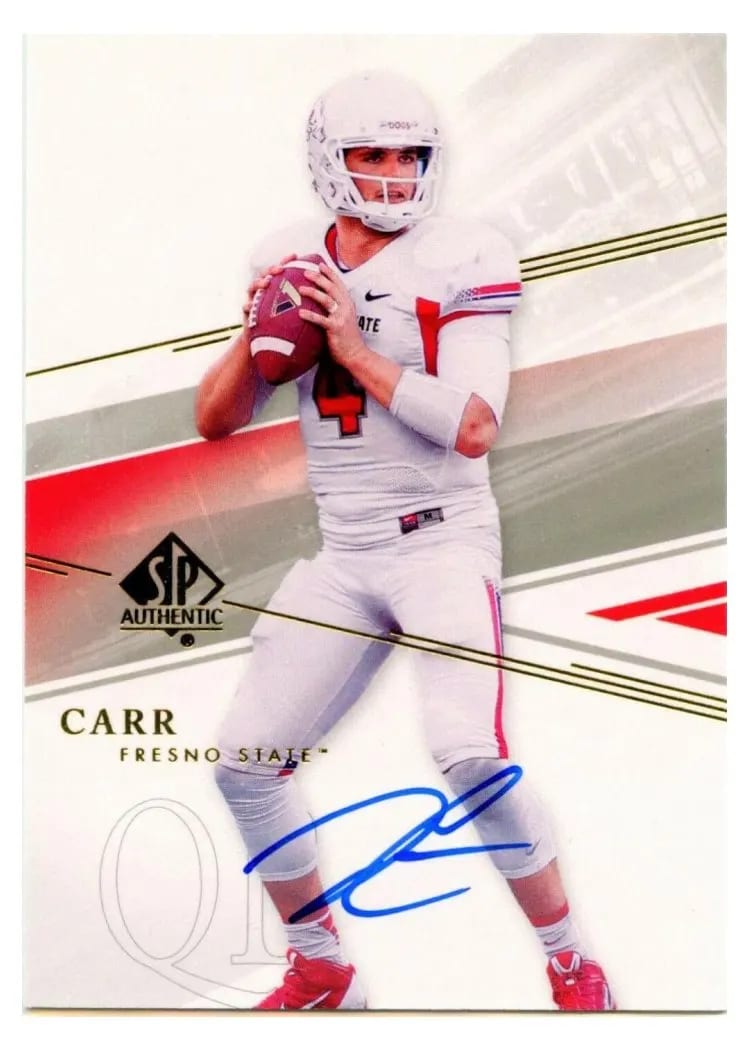 2014 SP Authentic Derek Carr Autograph #10 card