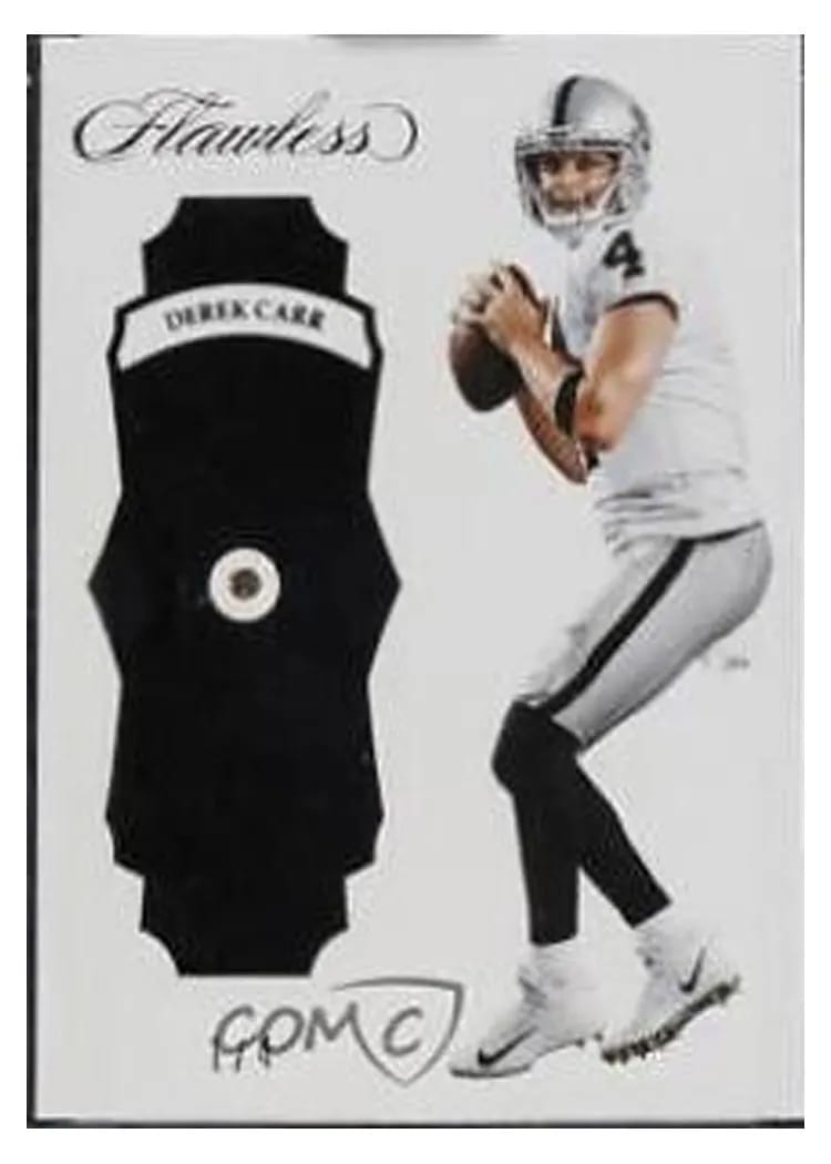 2017 Panini Flawless Derek Carr Chocolate Diamond #71 card