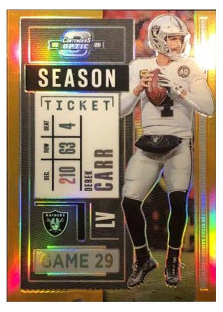 2020 Panini Contenders Optic Base Set Derek Carr Orange #31 card