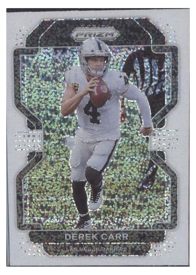2021 Panini Prizm Base Set Derek Carr White Sparkle Prizm #179 card