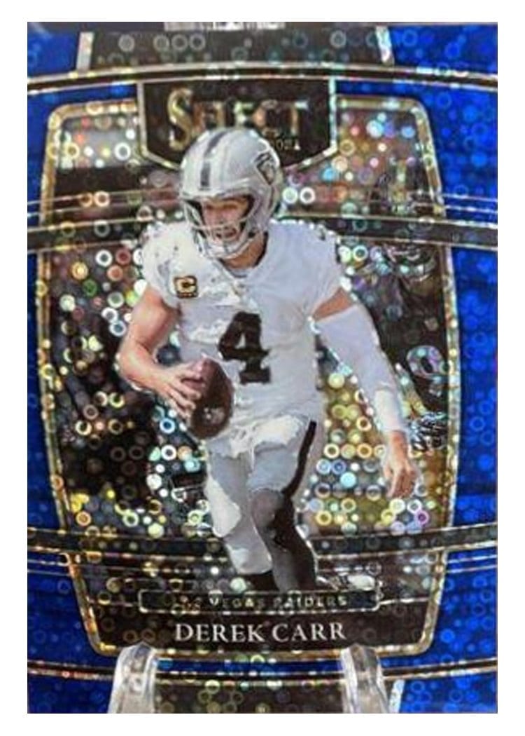 2021 Panini Select Base Set Derek Carr Blue Disco #21 card