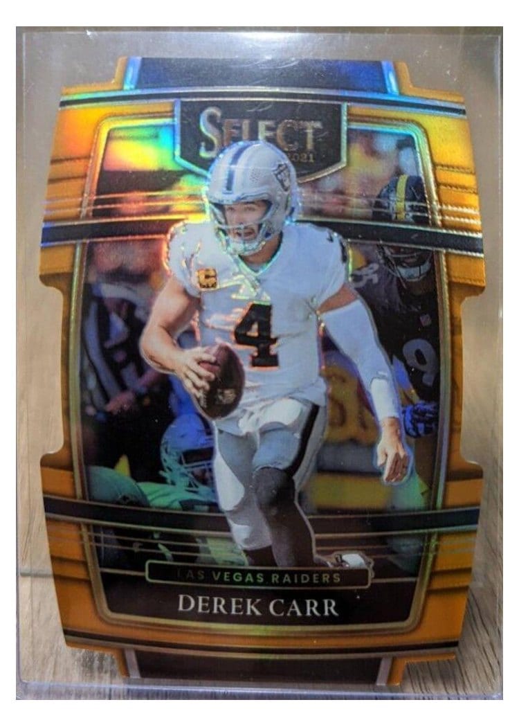 2021 Panini Select Base Set Derek Carr Orange Die Cut #21 card