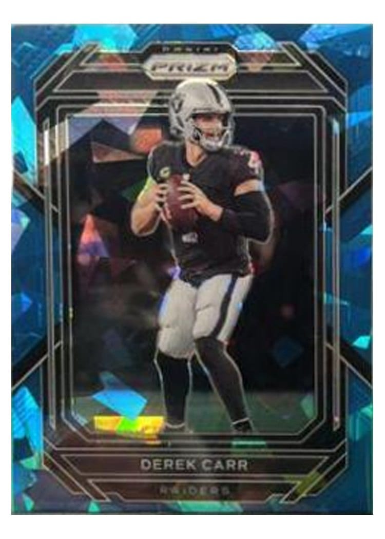 2022 Panini Prizm Base Set Derek Carr Blue Ice #169 card