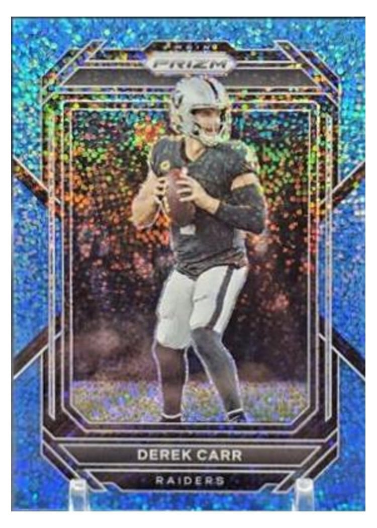 2022 Panini Prizm Base Set Derek Carr Blue Sparkle #169 card