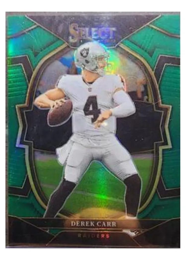 2022 Panini Select Base Set Derek Carr Green #19 card