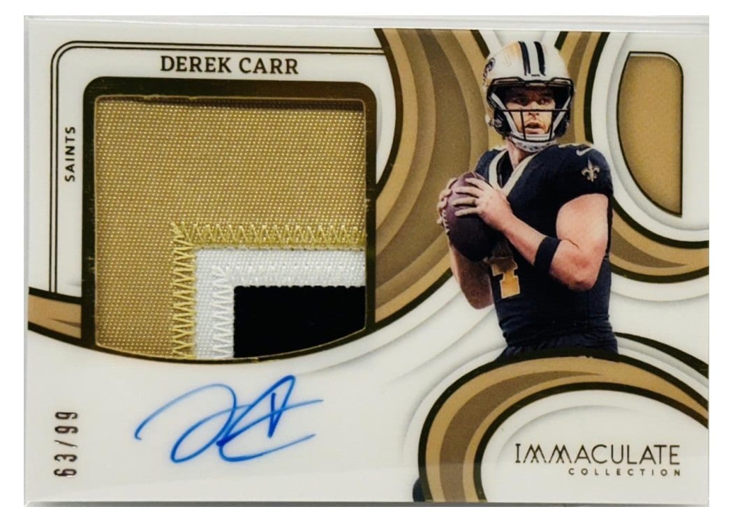 2024 Panini Immaculate Collection Premium Patch Autographs Derek Carr #1 card