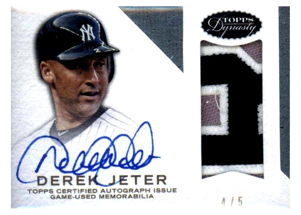 2016 Topps Dynasty Autograph Patches Derek Jeter #AP-DJ4 card