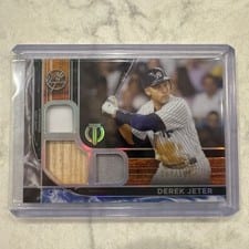 2022 Topps Tribute Triple Relics Derek Jeter #TTR-DJ card