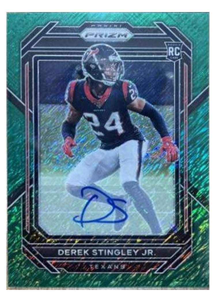 2022 Panini Prizm Base Set Derek Stingley Jr. Autograph Green Shimmer #369