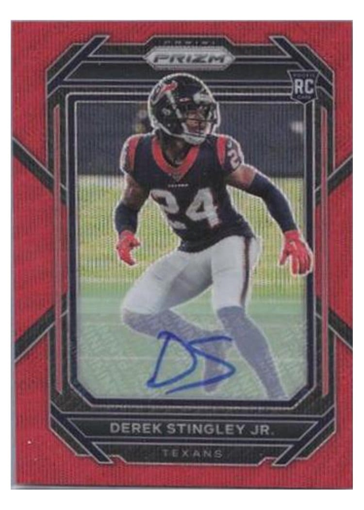 2022 Panini Prizm Base Set Derek Stingley Jr. Autograph Red Wave #369 card