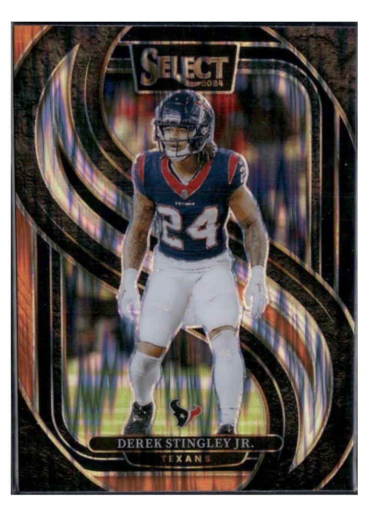2024 Panini Select Base Set Derek Stingley Jr. Black Orange Prizm Shock #149 card