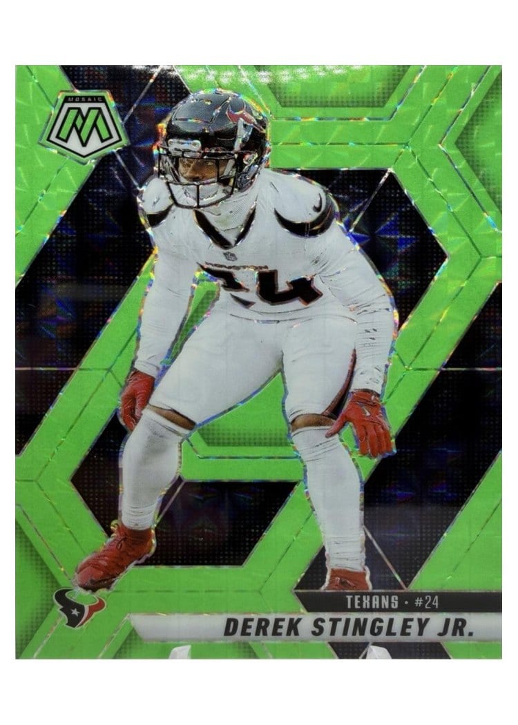 2025 Panini Mosaic Base Set Derek Stingley Jr. Green Fluorescent #199 card