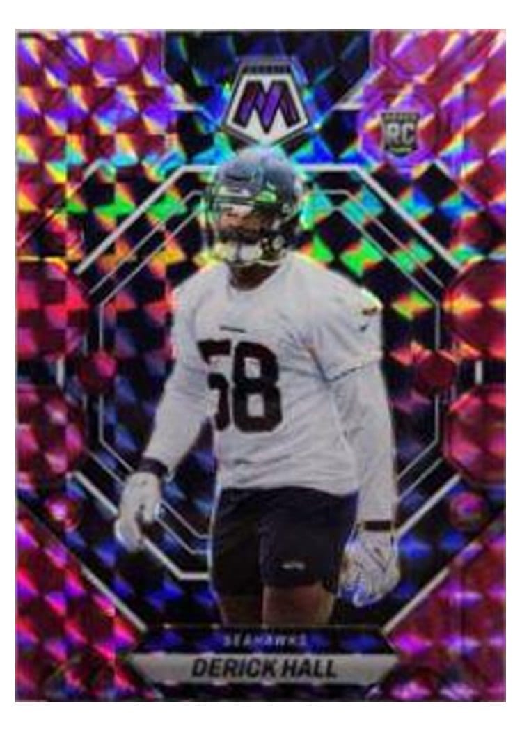 2023 Panini Mosaic Base Set Derick Hall Camo Pink #310 card