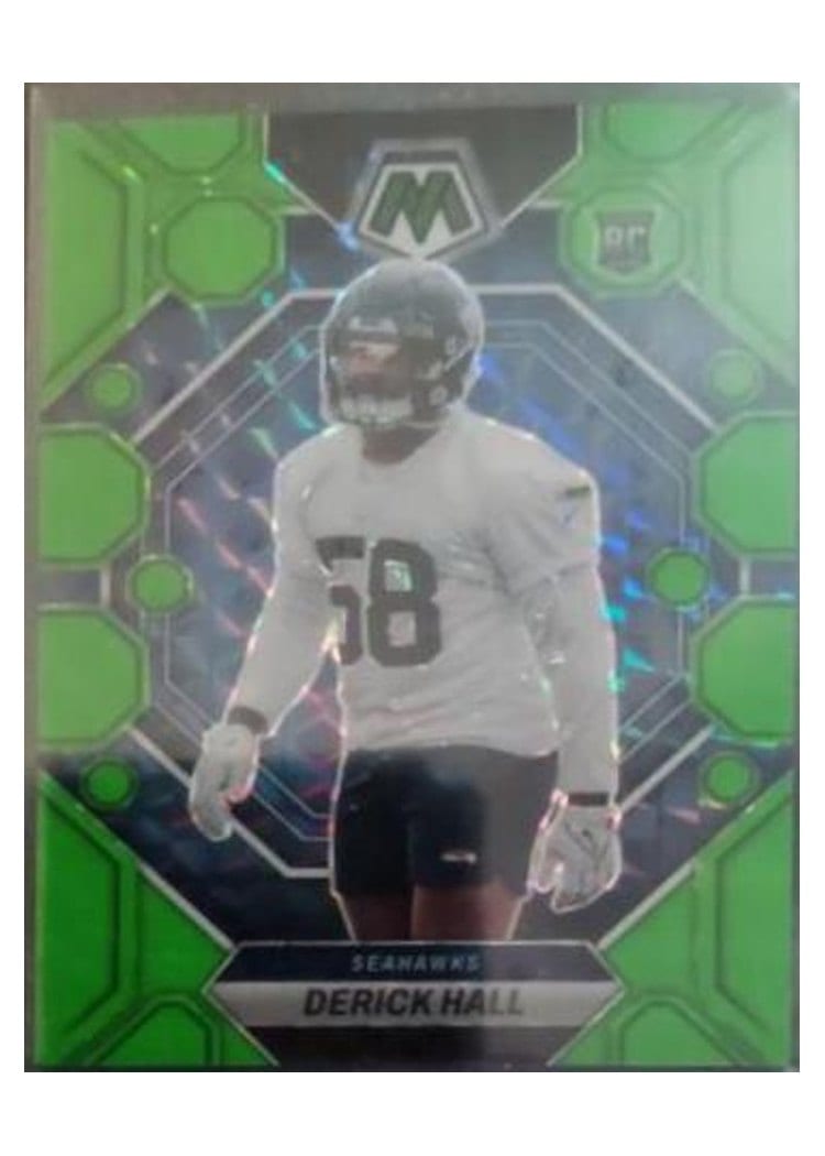 2023 Panini Mosaic Base Set Derick Hall Green Fluorescent #310 card