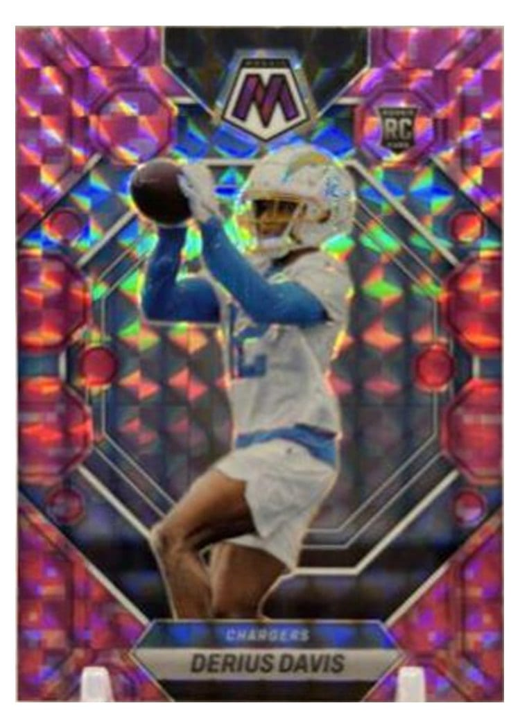 2023 Panini Mosaic Base Set Derius Davis Camo Pink #311 card