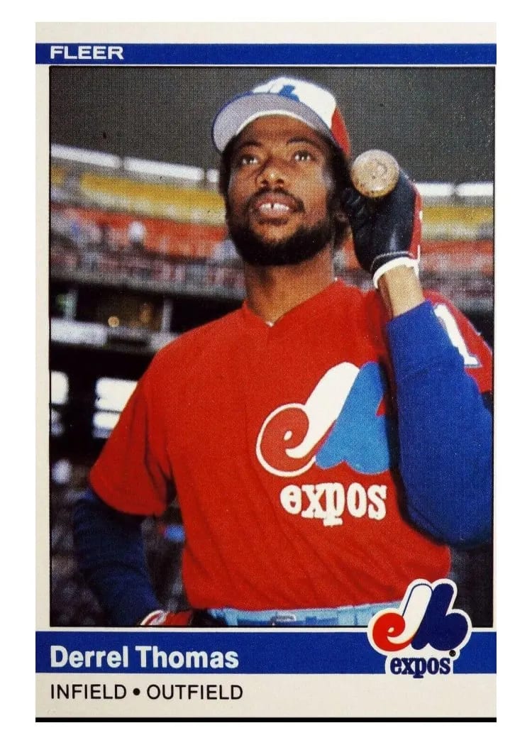 1984 Fleer Update Derrel Thomas #U-116 card