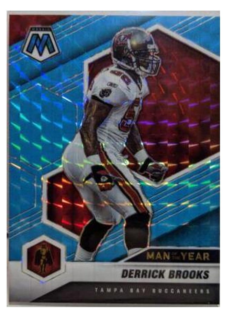 2021 Panini Mosaic Base Set Derrick Brooks Blue Fluorescent #274 card