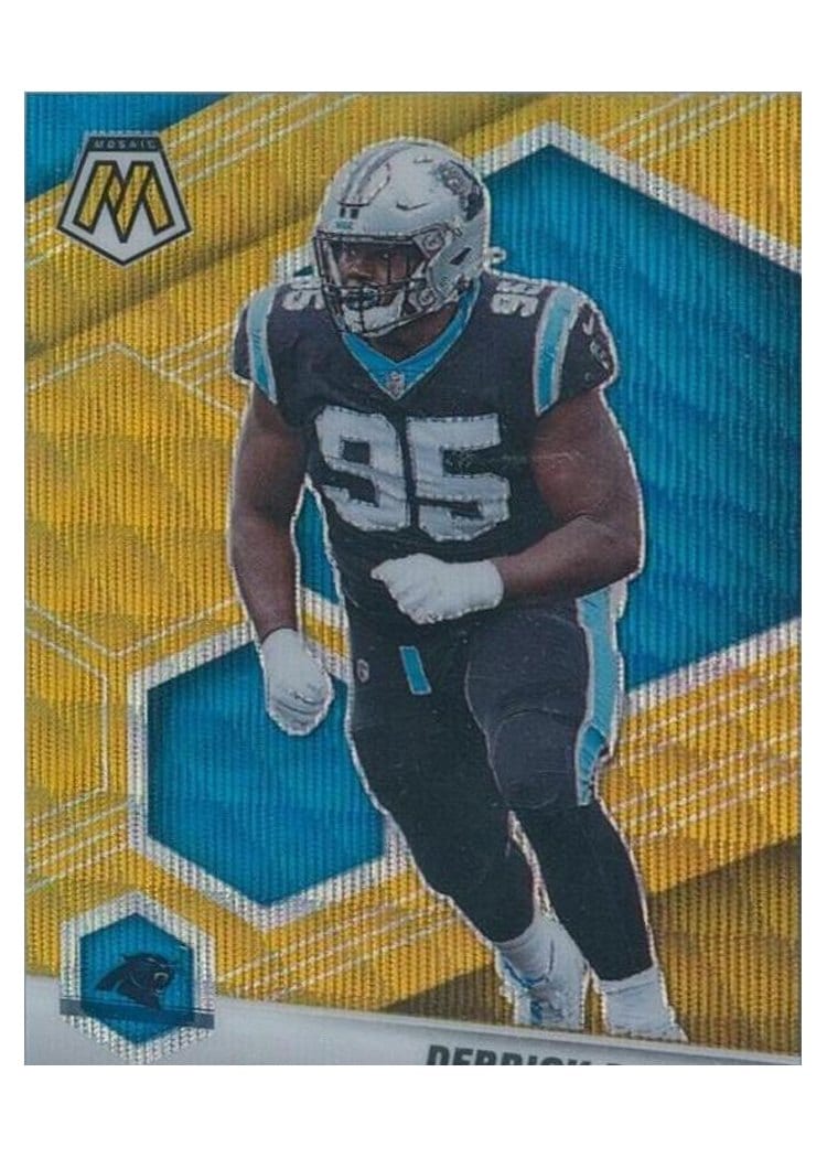 2021 Panini Mosaic Base Set Derrick Brown Gold Wave Mosaic #39 card