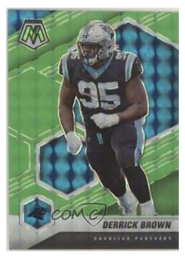 2021 Panini Mosaic Base Set Derrick Brown Green Fluorescent #39 card