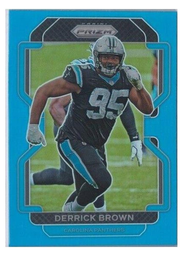 2021 Panini Prizm Base Set Derrick Brown Light Blue Prizm #317 card