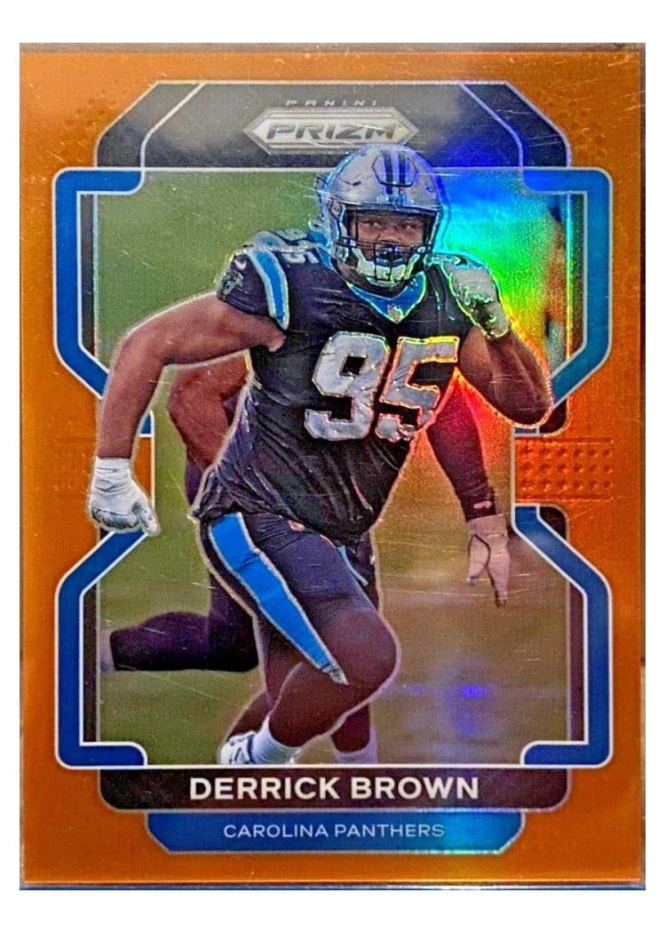 2021 Panini Prizm Base Set Derrick Brown Orange Prizm #317 card