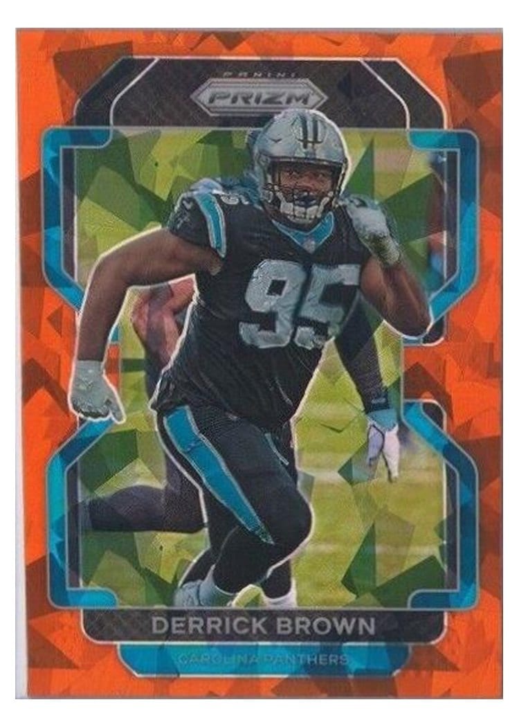 2021 Panini Prizm Base Set Derrick Brown Orange Ice Prizm #317 card