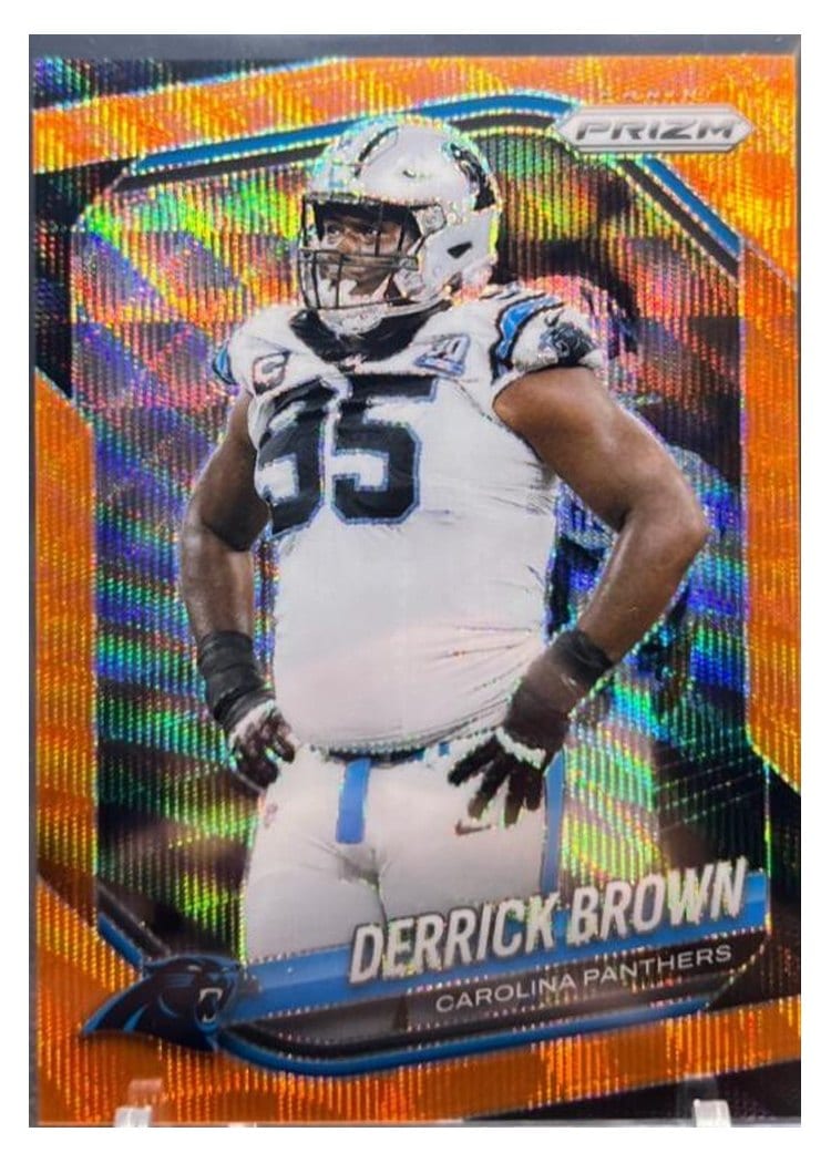 2025 Panini Prizm Base Set Derrick Brown Orange Wave #76 card