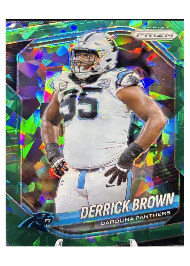 2025 Panini Prizm Base Set Derrick Brown Green Ice #76 card
