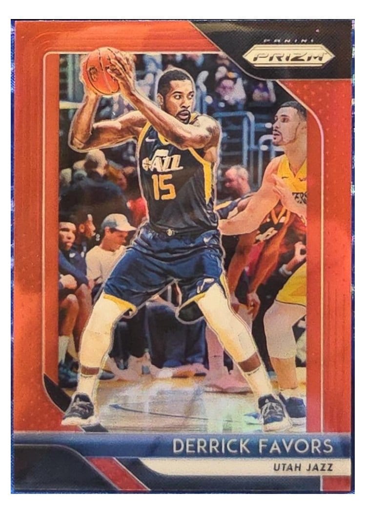 2018-19 Panini Prizm Base Set Derrick Favors Orange Prizm #173 card