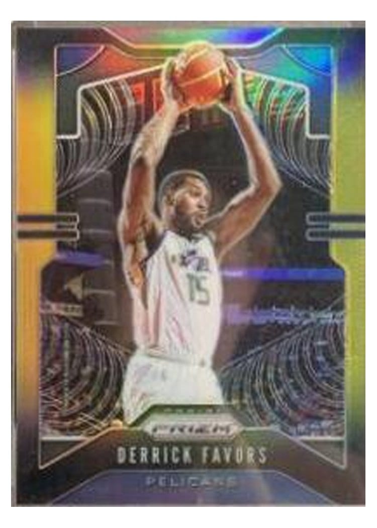 2019-20 Panini Prizm Base Set Derrick Favors Black Gold Prizm #169 card