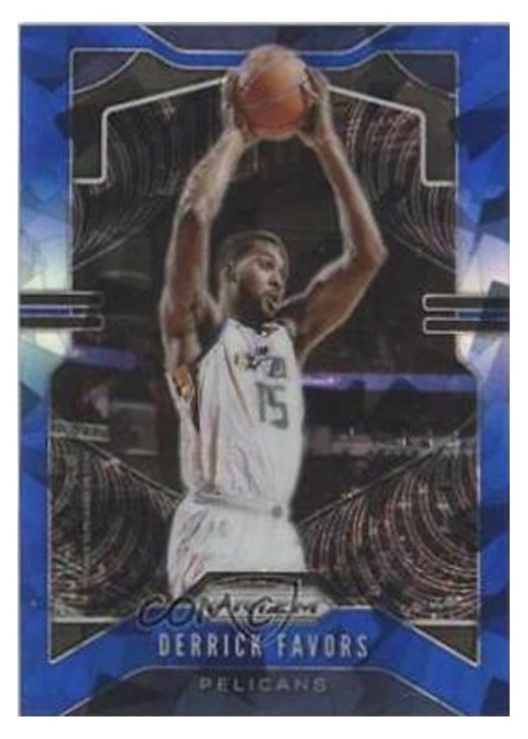 2019-20 Panini Prizm Base Set Derrick Favors Blue Ice Prizm #169 card
