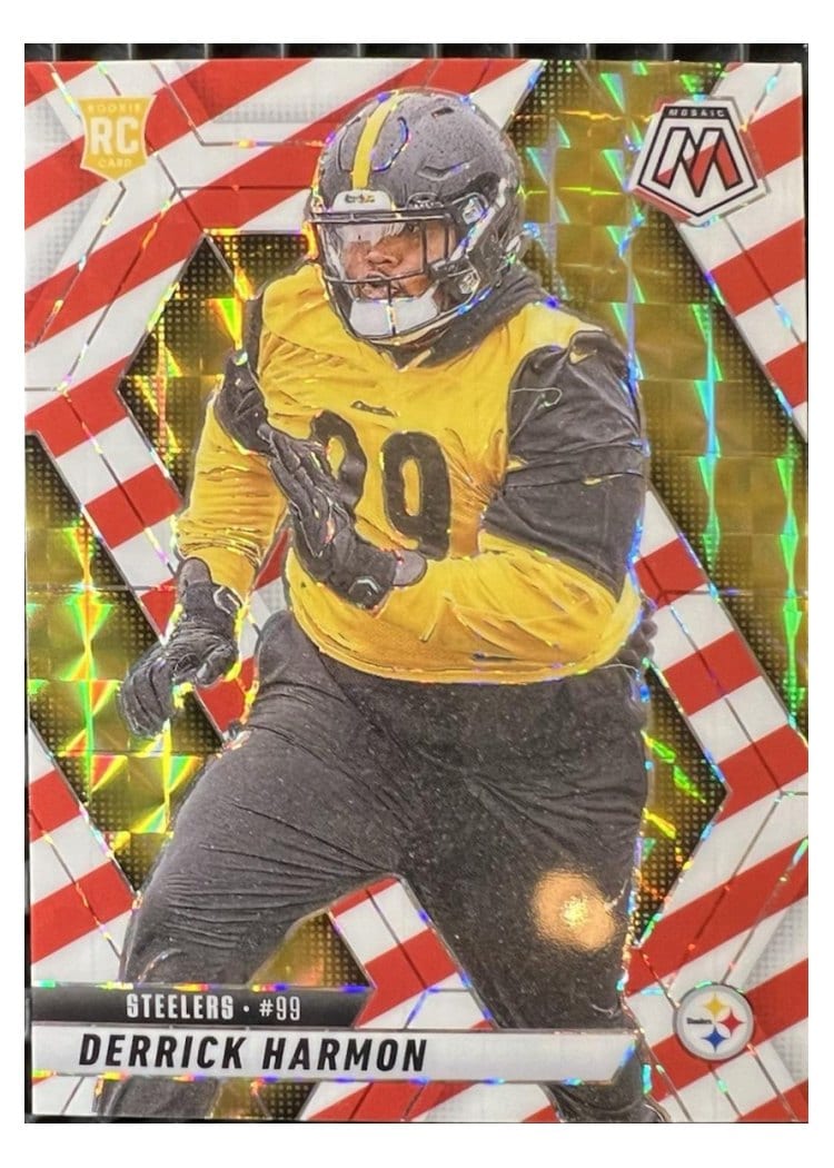 2025 Panini Mosaic Base Set Derrick Harmon Red White Stripe #327 card
