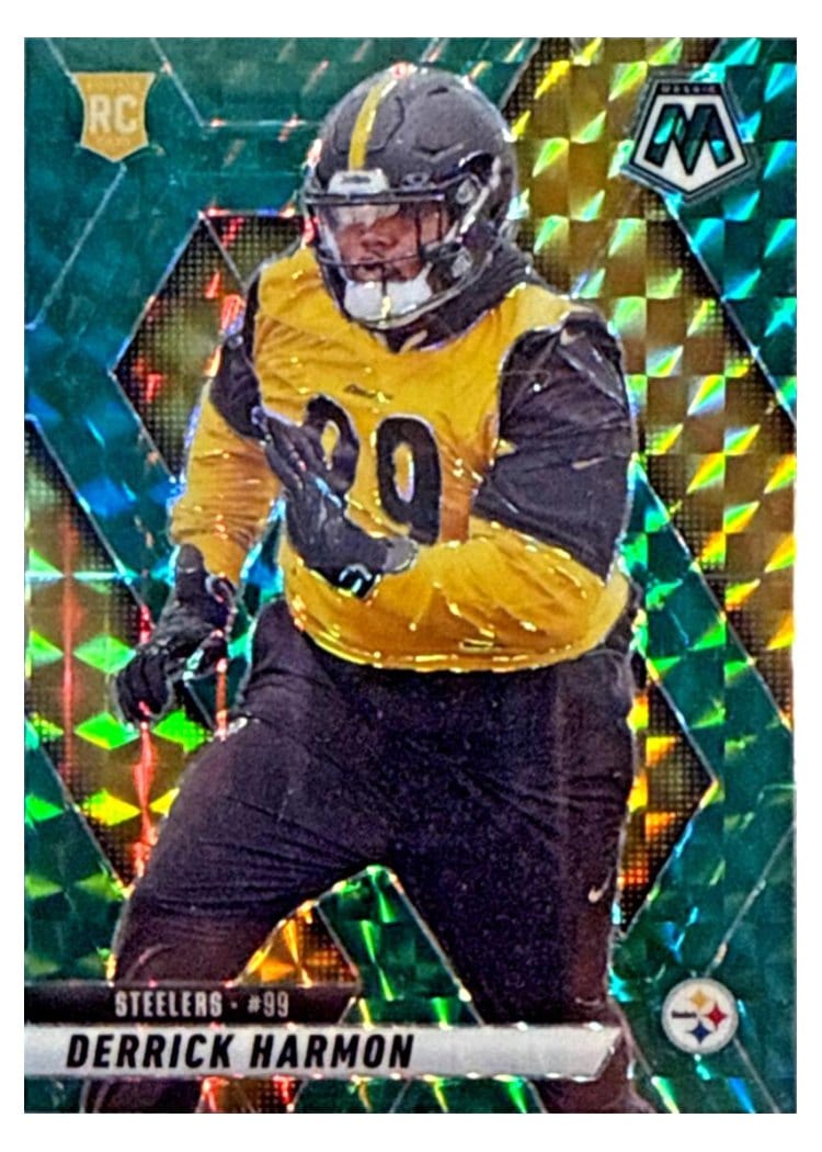 2025 Panini Mosaic Base Set Derrick Harmon Green Sparkle #327 card