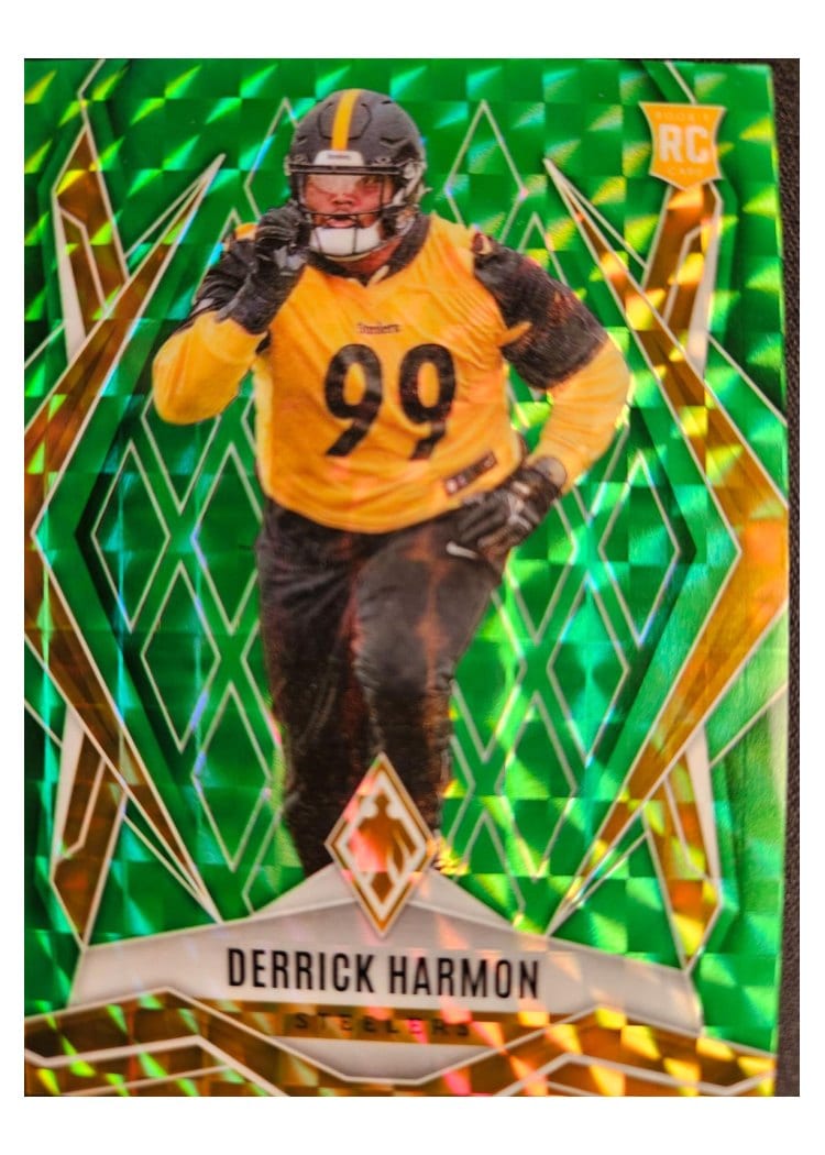 2025 Panini Phoenix Base Set Derrick Harmon Lime Green Pyramids #241 card